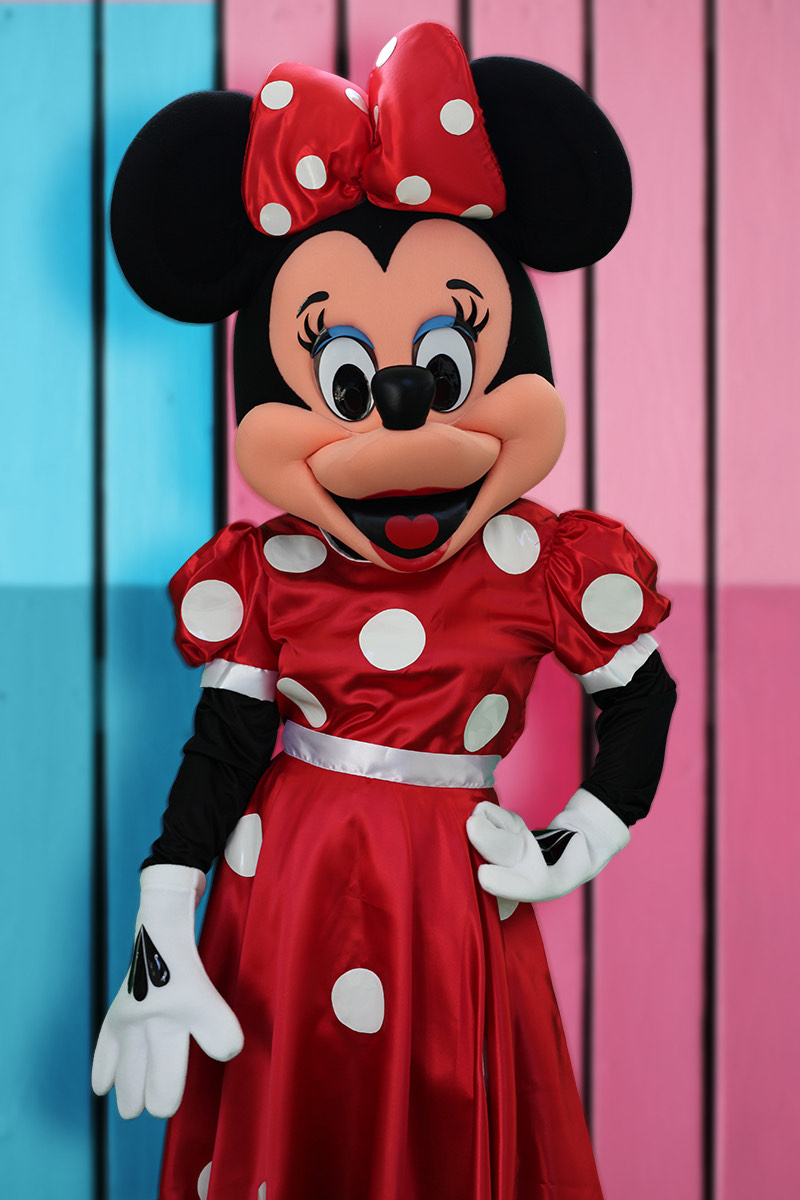 Hire Minnie Mouse for birthday parties - classic mascot character performer