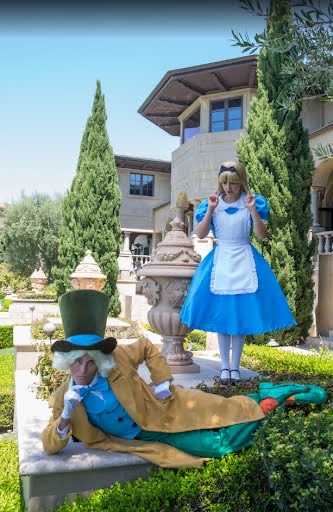 Alice in Wonderland character at birthday party