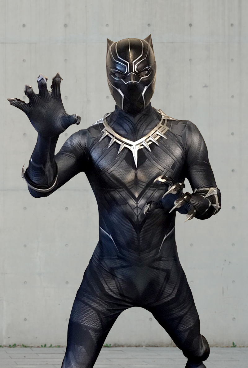 Black Panther character at birthday party