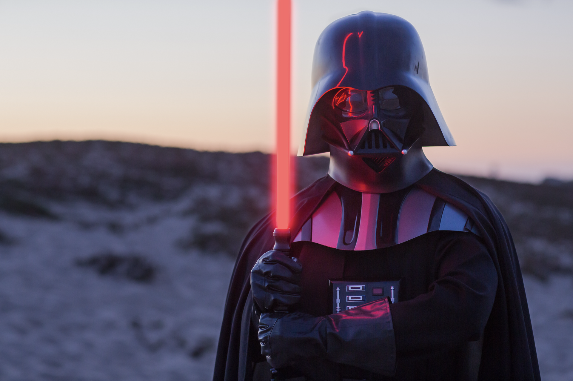 Darth Vader character at birthday party