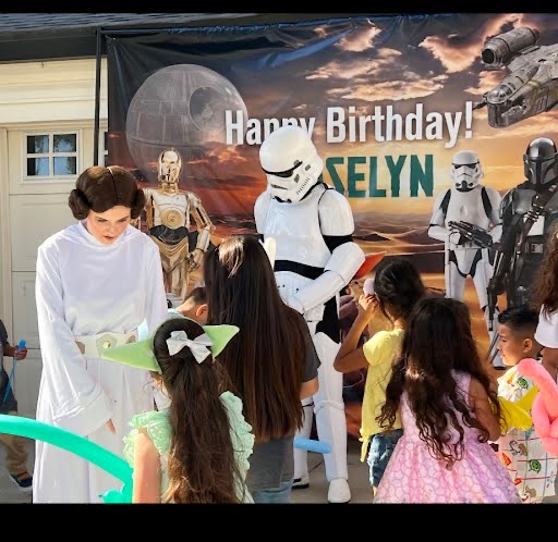 Star Wars character at LA birthday party